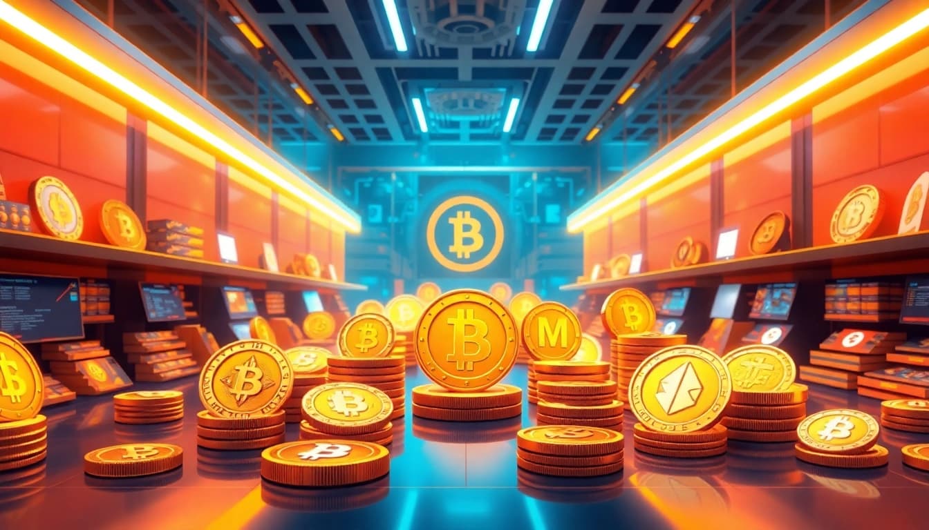 Explore trending coins listing in a dynamic digital marketplace with diverse token designs.