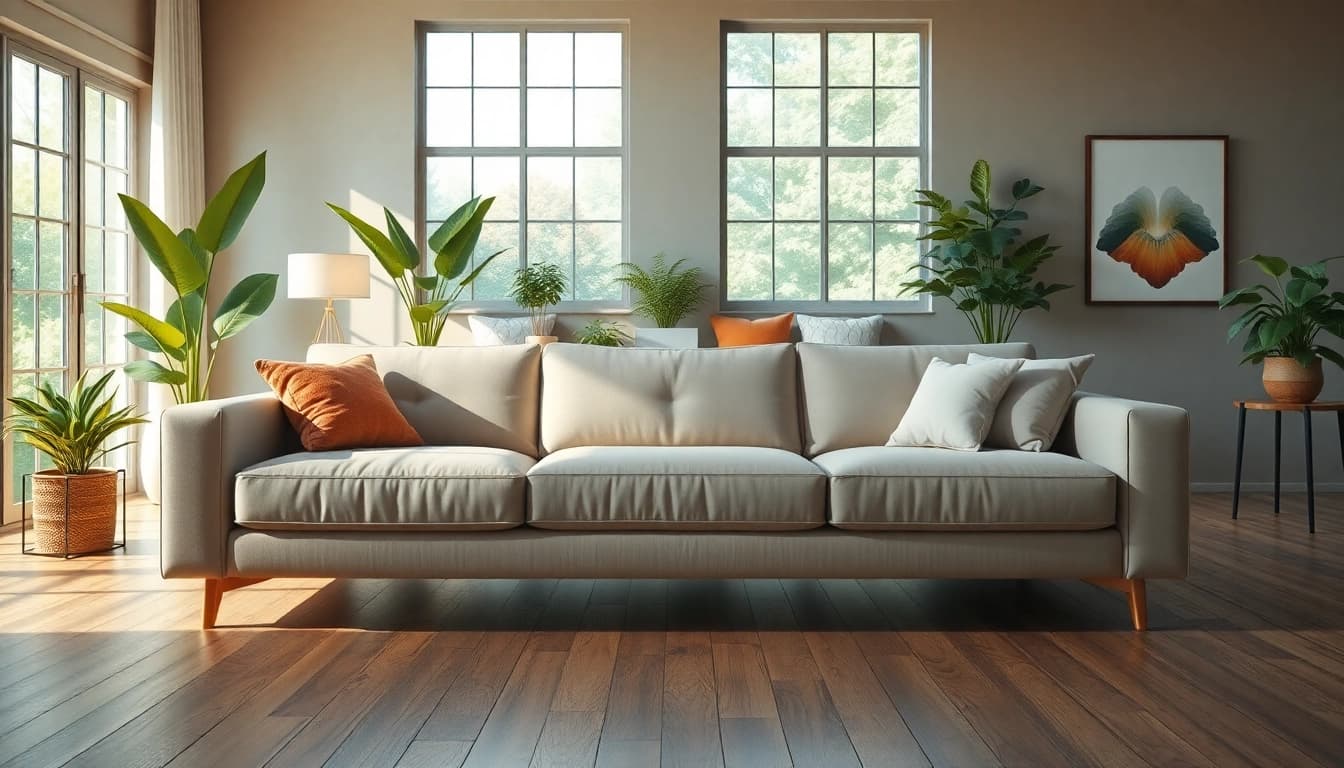 Showcase of stylish sofa beds in a well-lit modern living room setup.