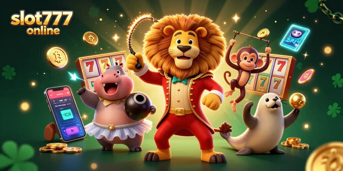 Experience thrilling gameplay with slot777 online as playful characters engage amidst vibrant slot symbols.