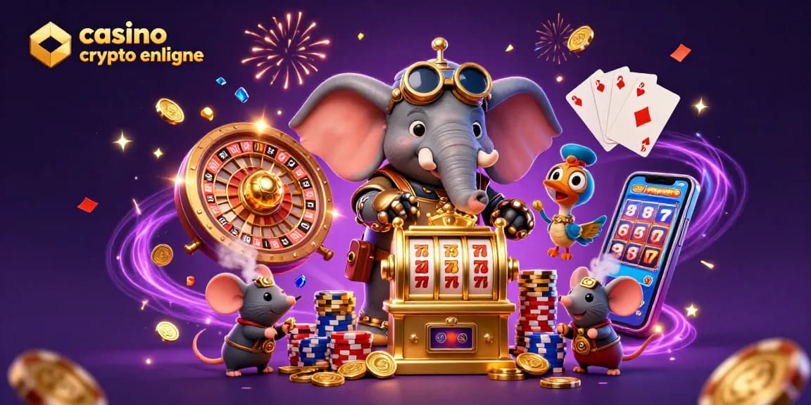Gagnez avec le casino crypto en ligne, découvrant des machines à sous et des roulettes à travers des pièces d'or.