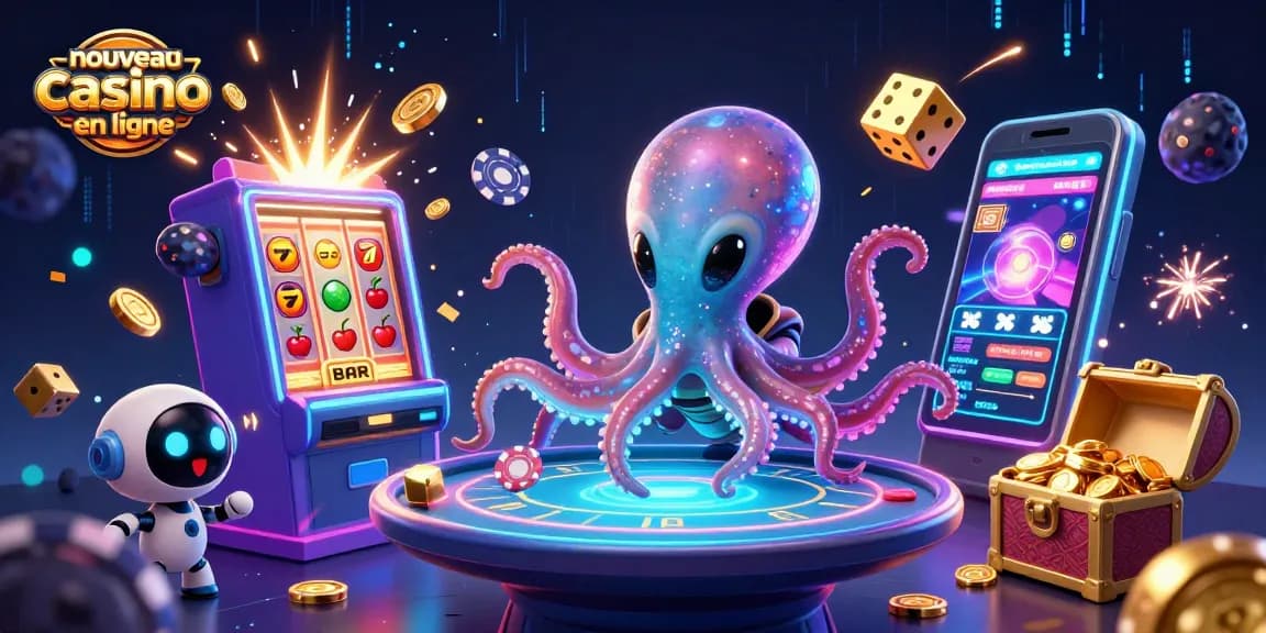 Jouez au nouveau casino en ligne avec un octopus extraterrestre et des jetons amusants.