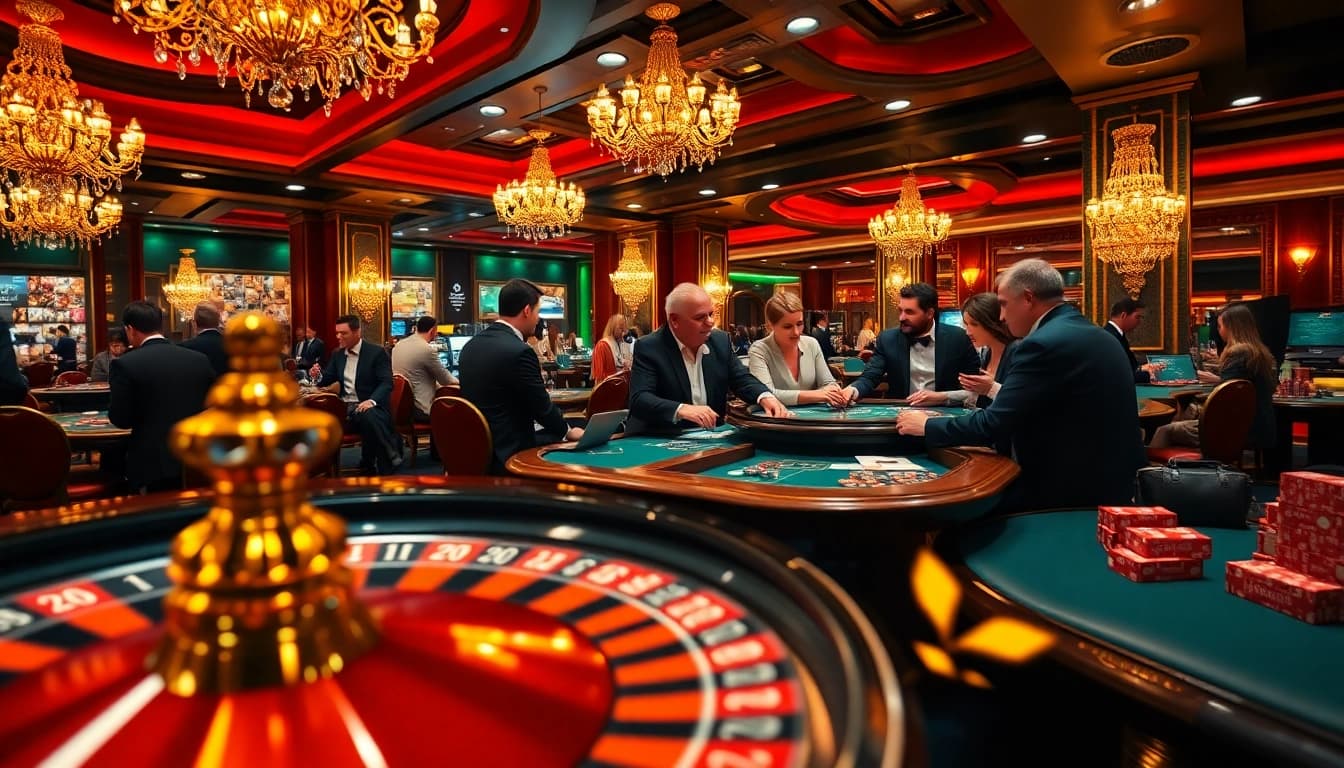Joueurs engagés au meilleur casino en ligne profitant de jeux de table palpitants.