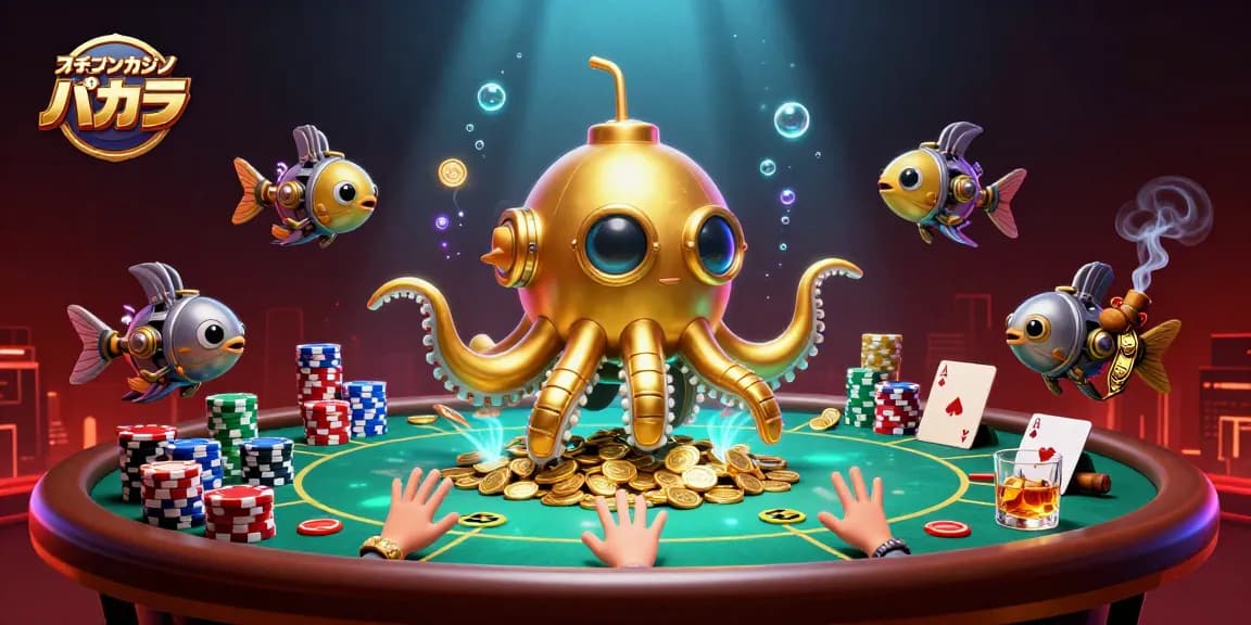 オンラインカジノ バカラの魅力が満載の豪華なバカラテーブルで勝負するシーン。