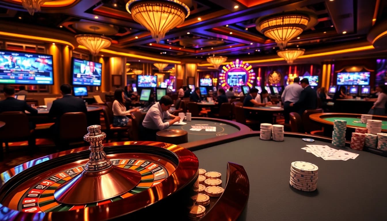 Engaging scene of gambling featuring 상품권소액결제 at a vibrant casino.