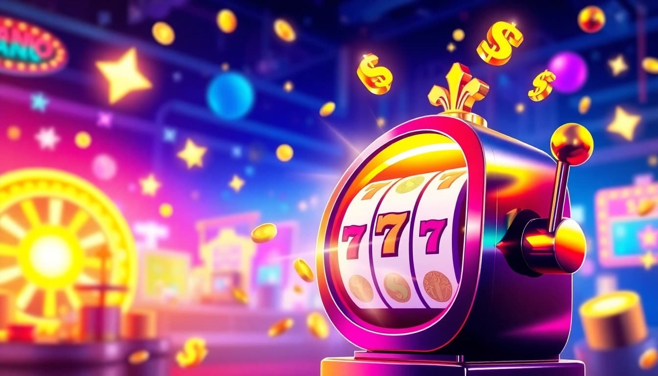 Rasakan kesenangan slot depo 1k dalam ilustrasi mesin slot yang berwarna-warni dan menawan.