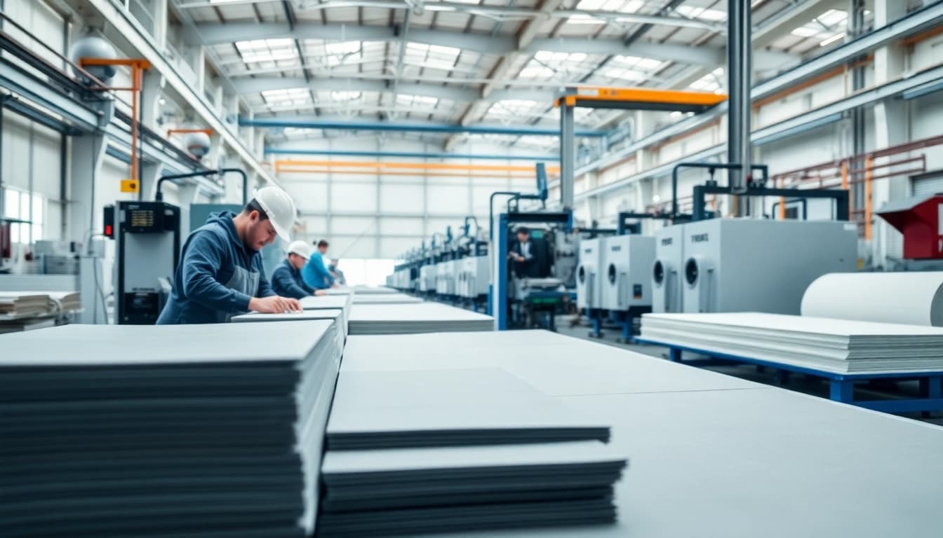 GRP Manufacturer processing advanced composite materials in a modern workshop.