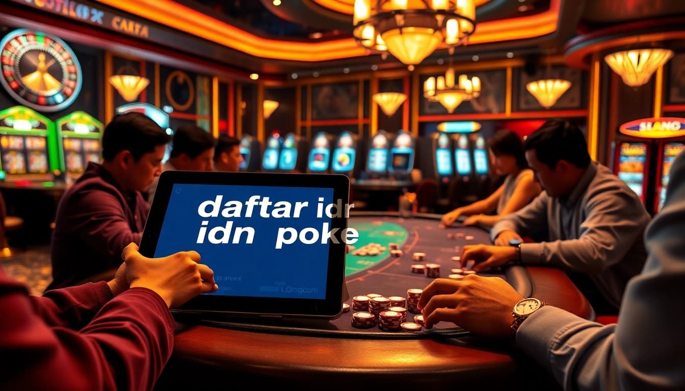 Rasakan kegembiraan dengan daftar idn poker di meja kasino yang ramai dengan pemain yang terlibat.