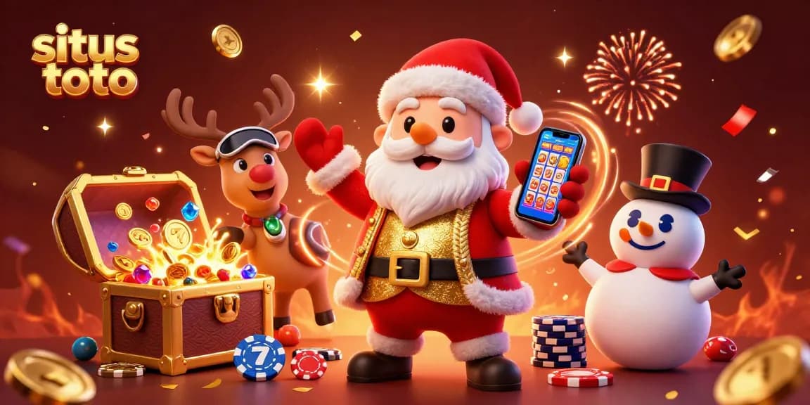 Experience the thrill of situs toto slots with Santa and his casino friends celebrating wins
