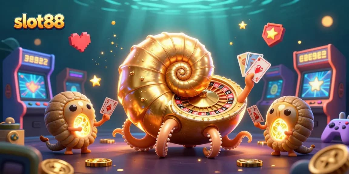 Experience slot88 with vibrant casino games featuring a nautilus roulette wheel and glowing game elements.