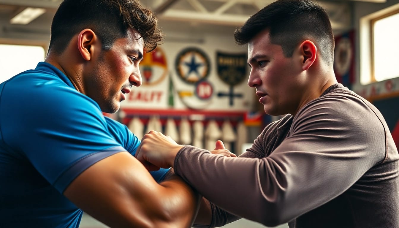 What makes a good BJJ Rash Guard features practitioners showcasing quality rash guards during a grappling match.