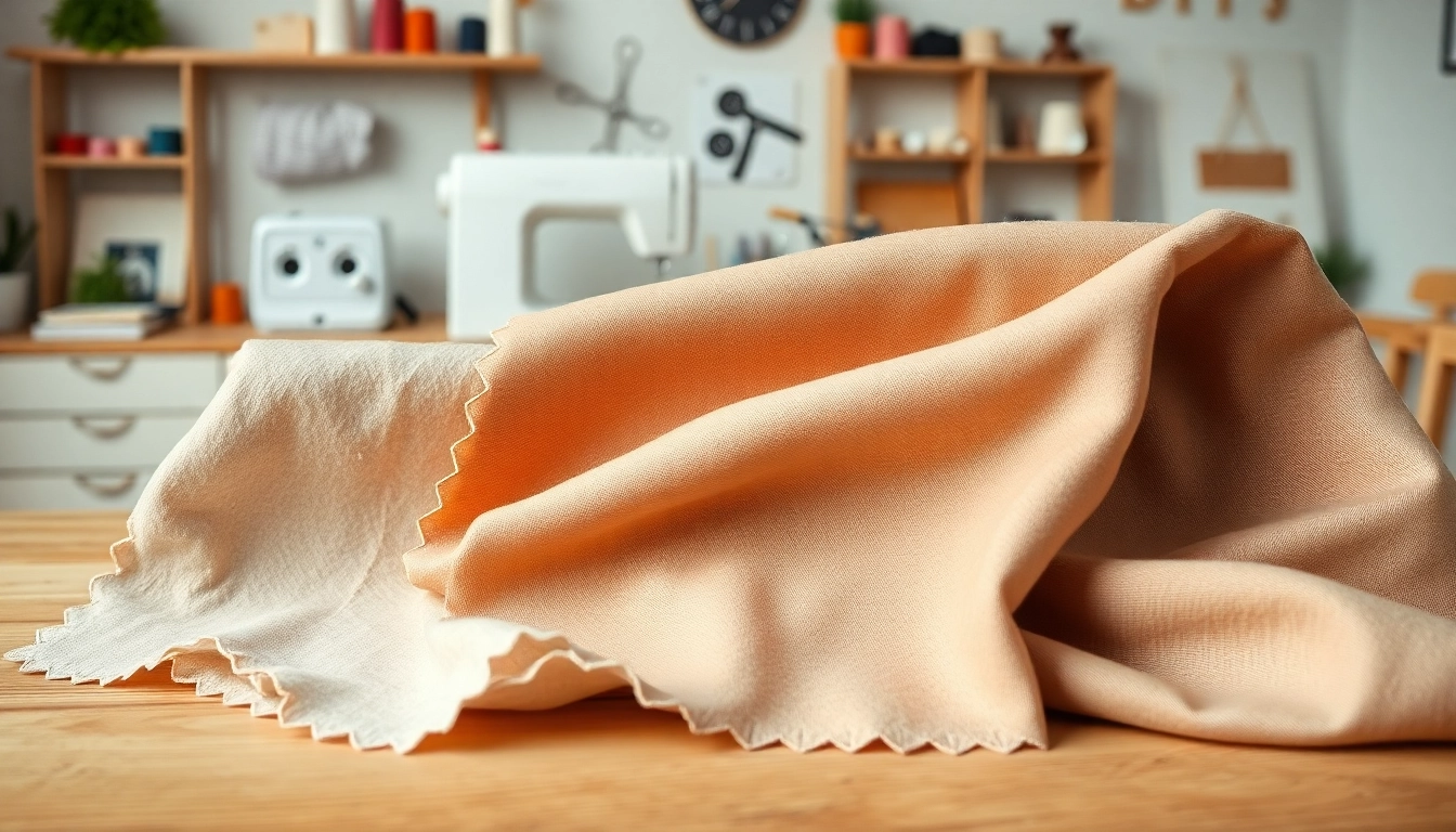 Bekijk de verschillende uni katoen stof kleuren en texturen op een houten tafel, ideaal voor creatieven.