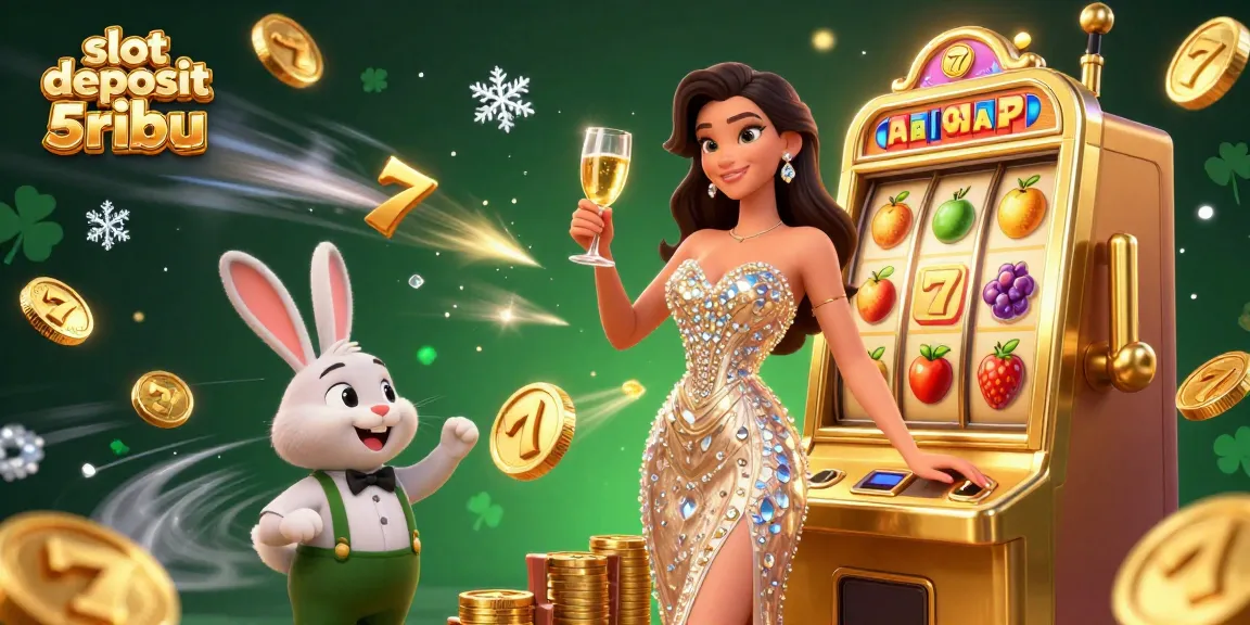 Celebrate your wins with slot deposit 5ribu in this vibrant 3D gaming illustration.