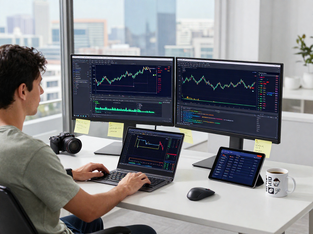 Real-time forex API development scene showcasing wheat historical Kline API and trading data analytics in a modern workspace.