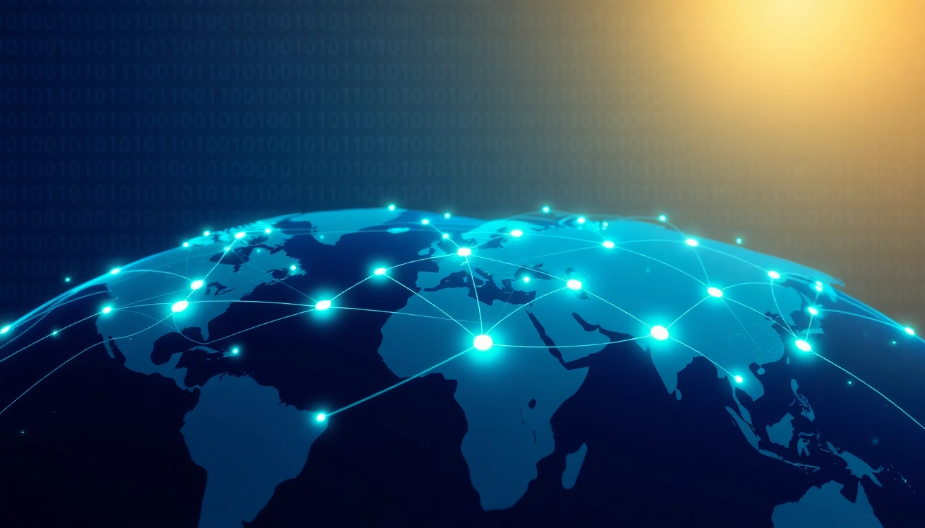 Enhance website performance and security with CDN with DDoS Protection image illustrating global network.