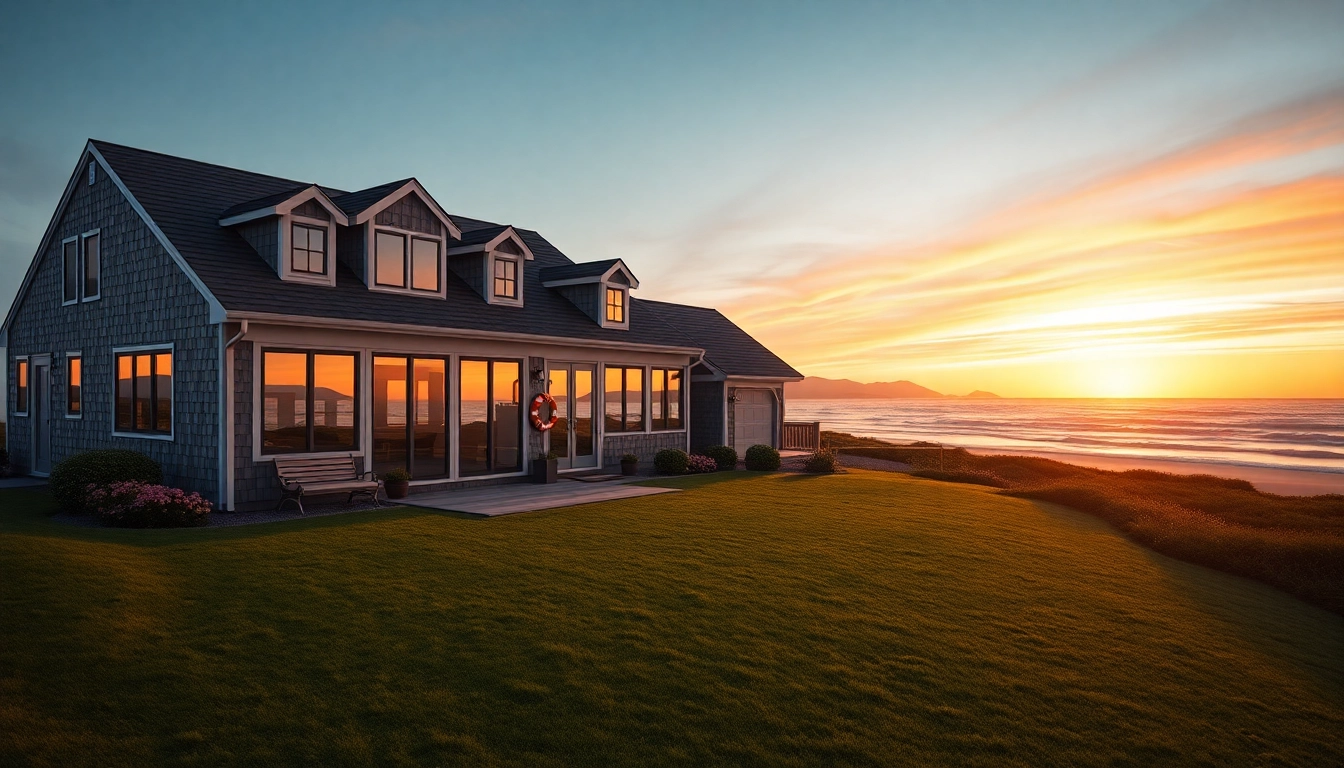 Beautiful cape cod home featuring an attached garage surrounded by a lush lawn.