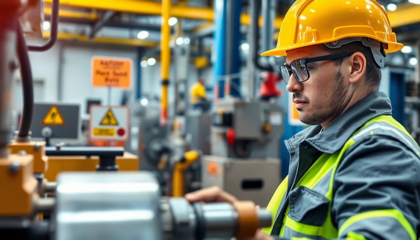 Identifying physical hazards in an industrial area during a safety inspection.