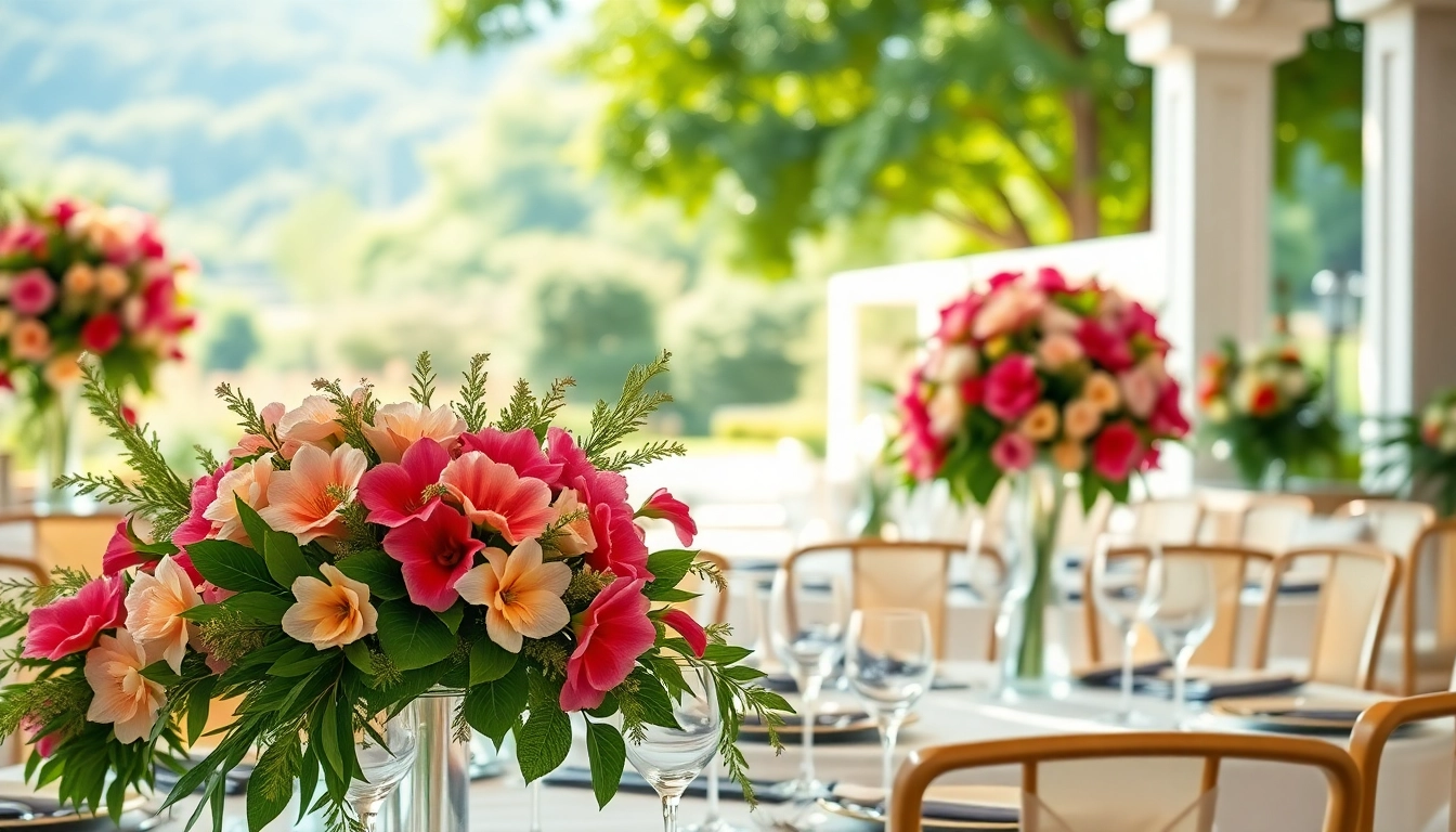 Discover beautiful Event Rentals for elegant outdoor wedding setups with floral arrangements.