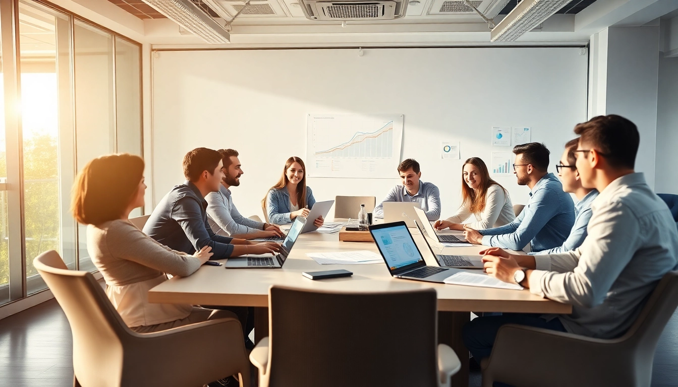 Opracowanie strategii Rankingo w zespole marketingowym w nowoczesnym biurze.