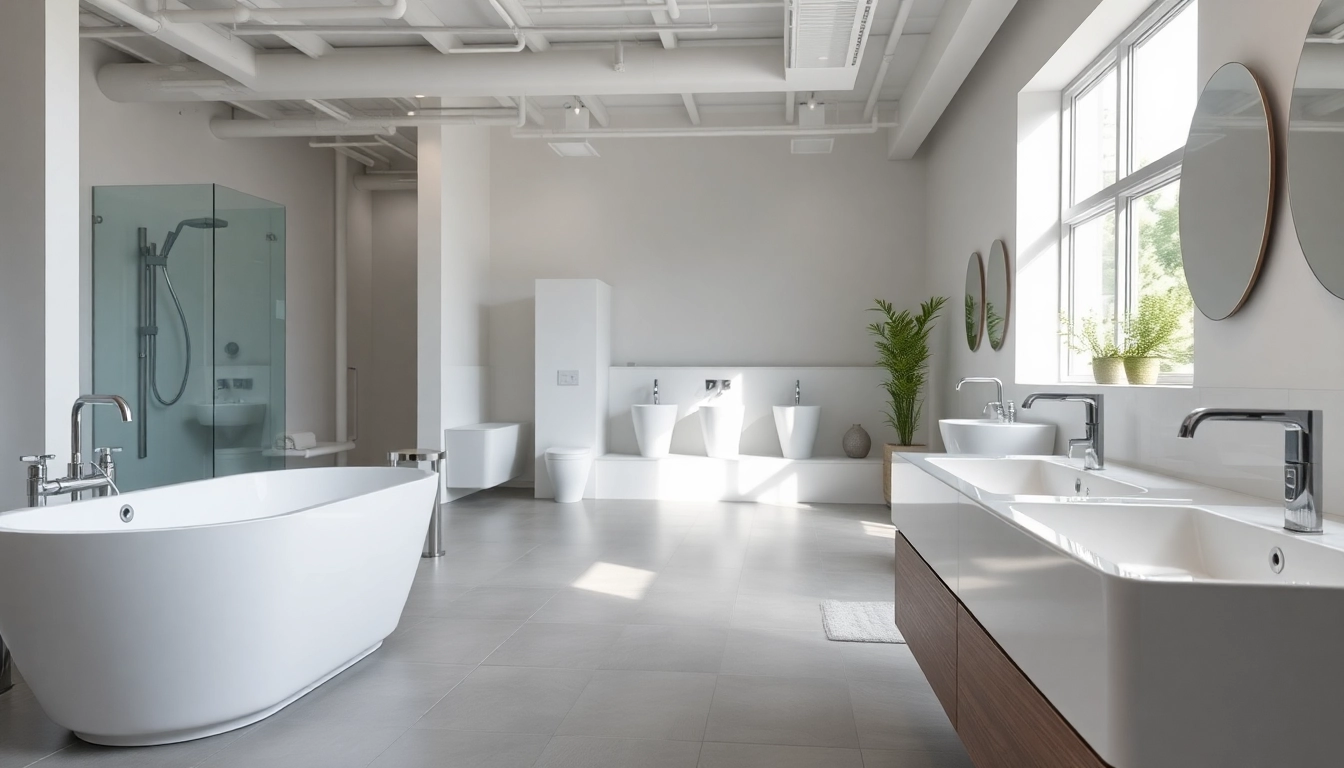 Sonni sanitär GmbH bietet innovative Sanitärlösungen in einem modernen Badezimmer-Showroom.
