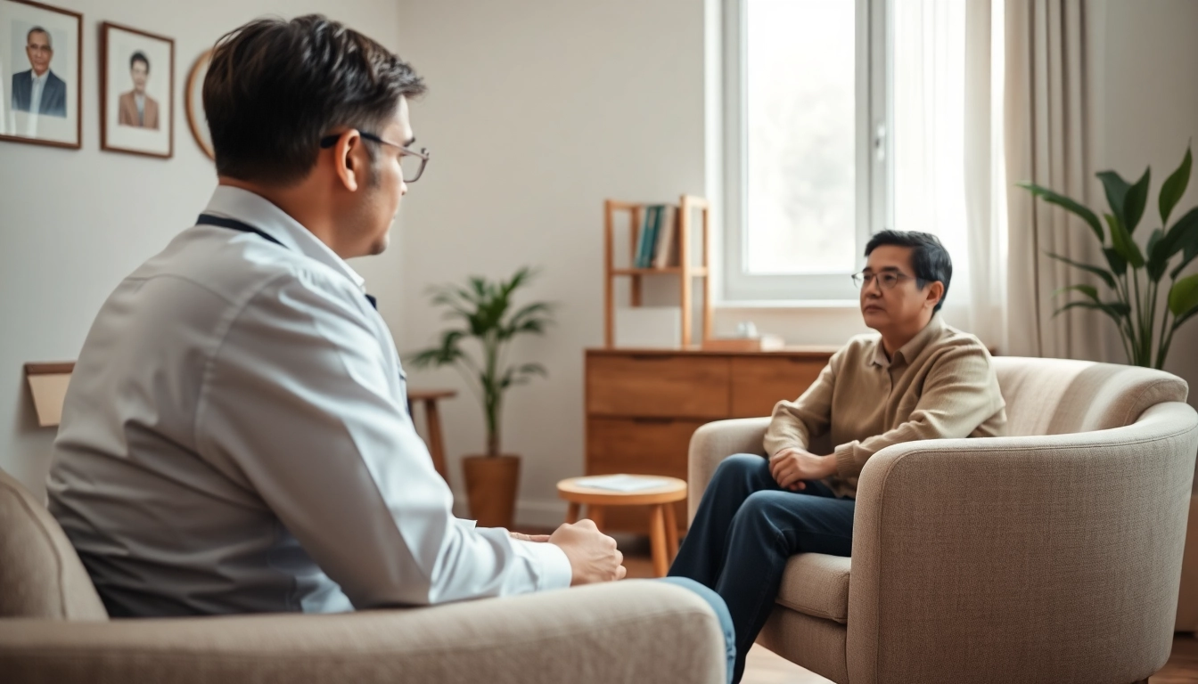 Providing personalized psychiatry care India in a professional office setting with patient engagement.