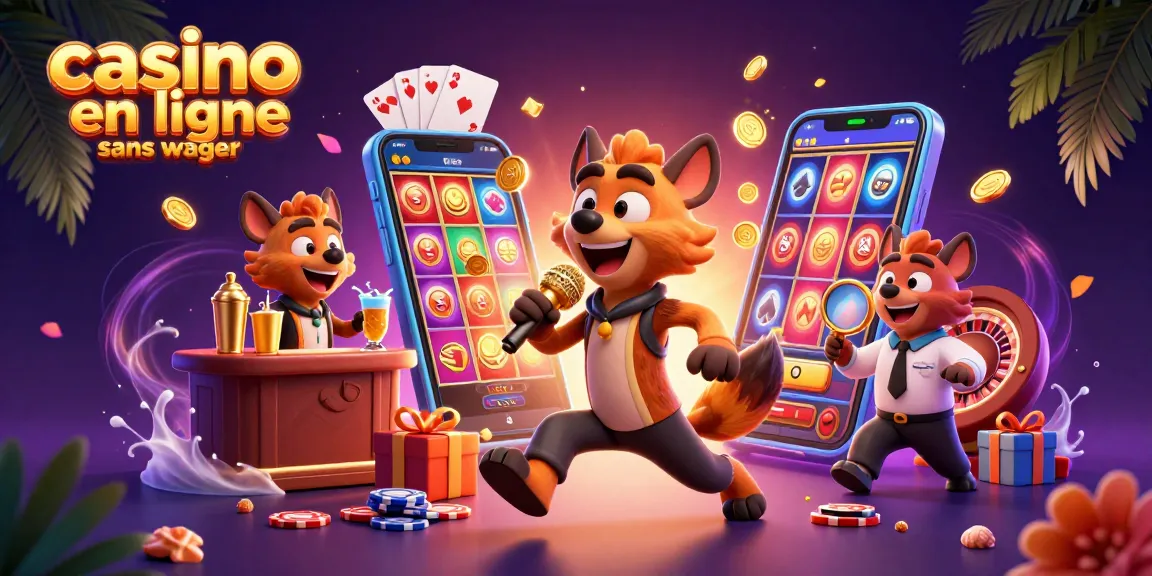 Vivez l'adrénaline des jeux dans un casino en ligne sans wager, avec des hyènes amusantes animant l'atmosphère.