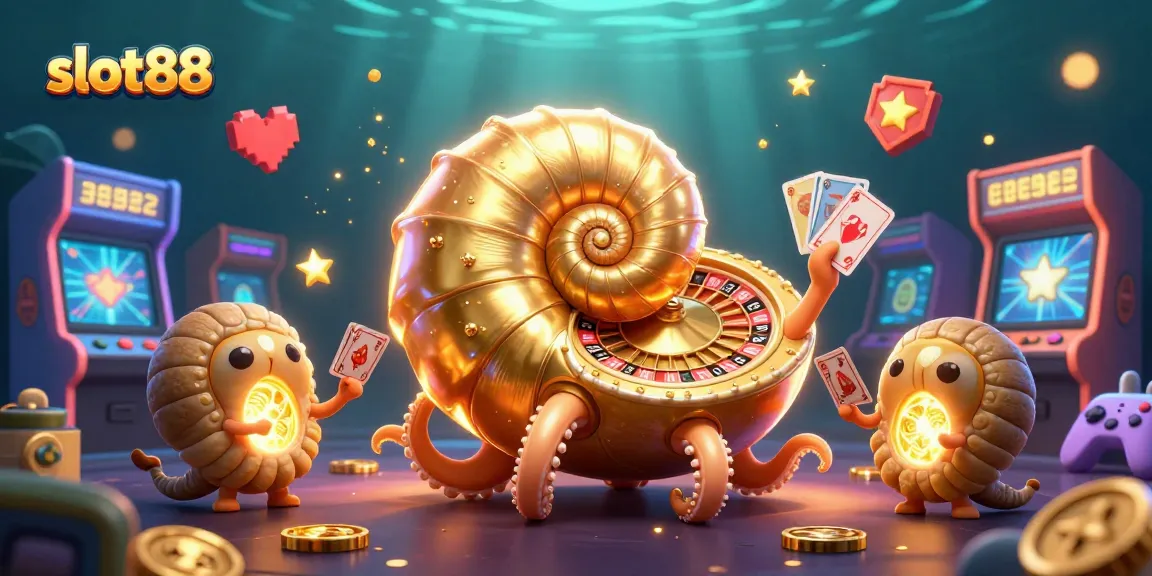 Experience slot88 with vibrant casino games featuring a nautilus roulette wheel and glowing game elements.