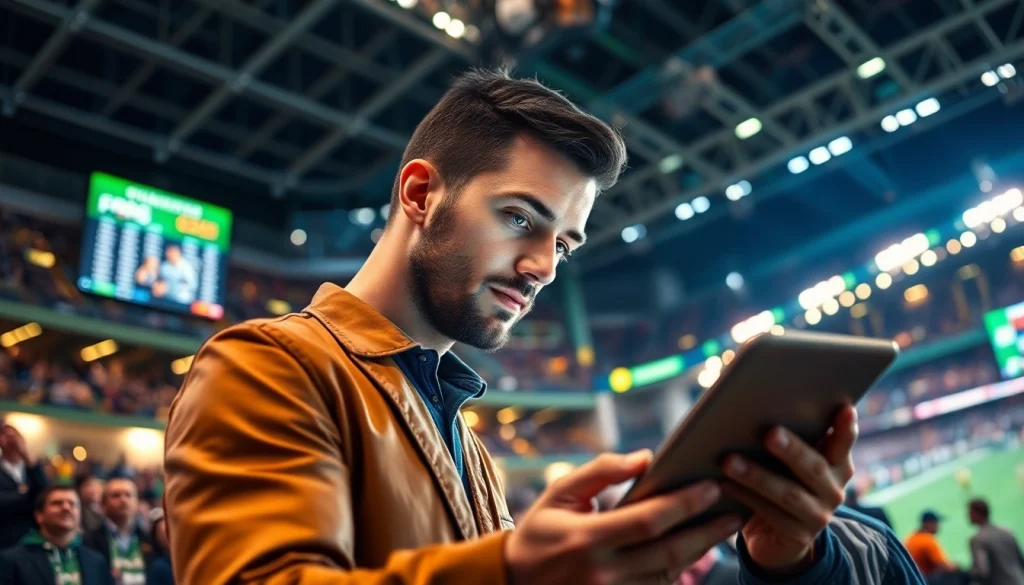 Engaging visual of the best sports betting sites in Mexico featuring an enthusiastic bettor with a digital interface.