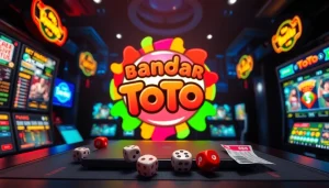 Bandar toto gaming platform with vibrant logo and engaging interfaces.