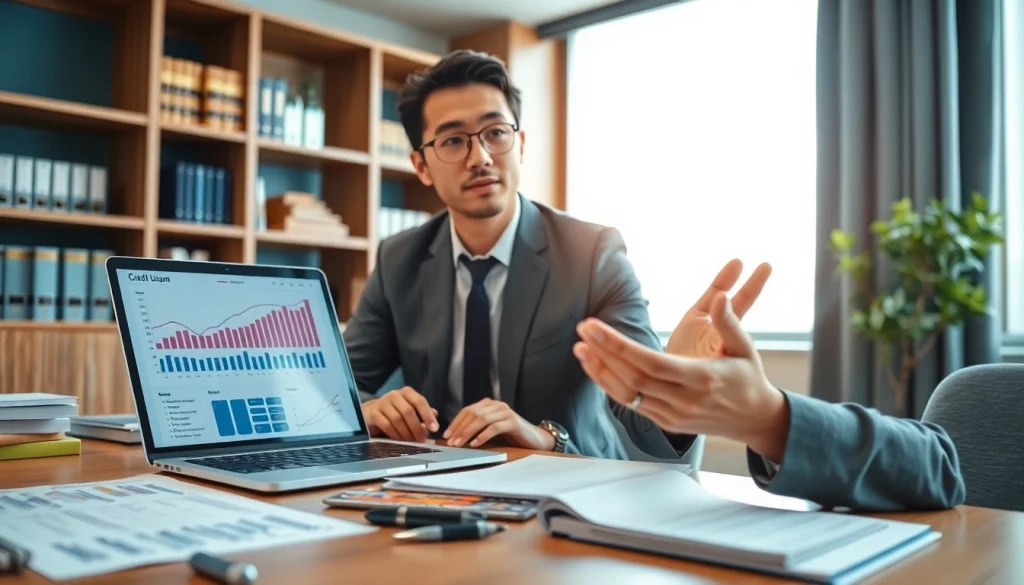 카드깡을 설명하는 금융 전문가의 모습.