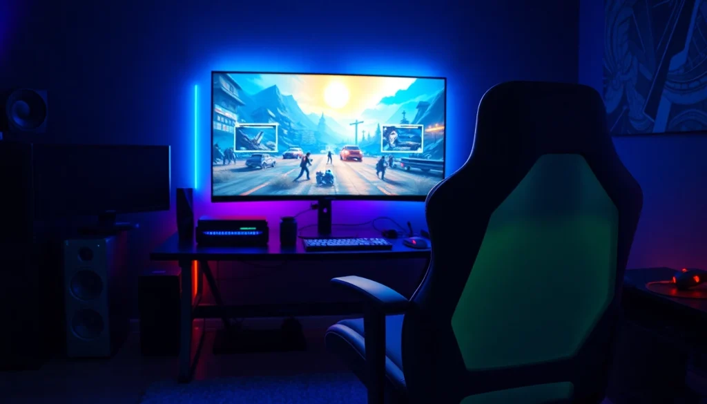 Permainan daftar lapak303 game dalam pengaturan gaming modern yang dinamis dan penuh warna.