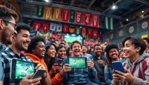 스포츠중계를 통해 다양한 팬들이 경기를 시청하는 모습입니다.