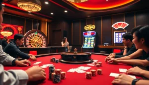 Experience the thrill of casino action with LIÊN MINH KJC at an exciting poker game.