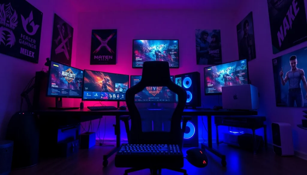 Menampilkan hakim4d alternatif game pada setup gaming modern dengan monitor berwarna-warna cerah.