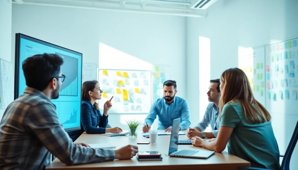 Collaborative team strategizing digital marketing concepts for https://vj88.online/ in a dynamic setting.