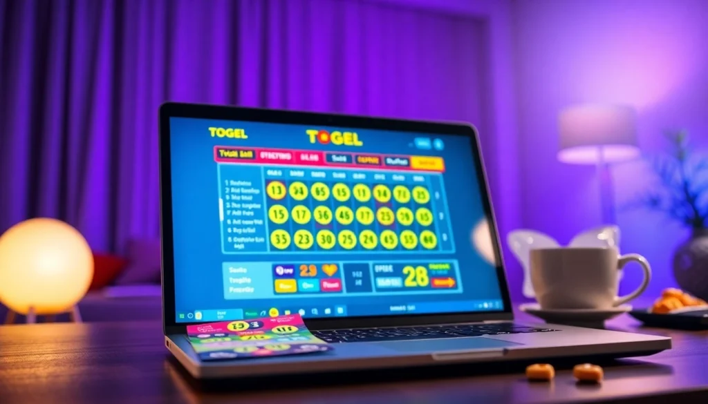 Menikmati permainan togel online dengan suasana santai dan modern di laptop.