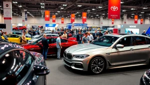 Experience the excitement of an auto cars show with vibrant vehicles and enthusiastic attendees.