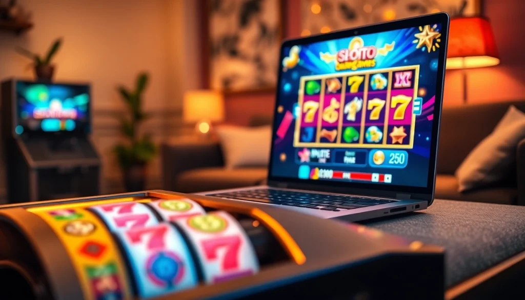 Menampilkan bandar bola slot pada perangkat gaming dengan nuansa hangat dan warna yang cerah.