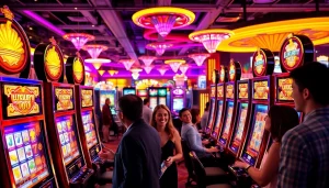 Permainan luxury777 slot yang menarik dengan pemain yang bersemangat di kasino.