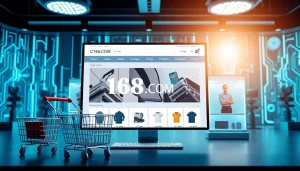 Shop online for exclusive products at C168.COM with a vibrant e-commerce display.