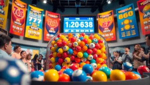 Melihat togel online dengan alat undian berwarna-warni dan peserta yang antusias.
