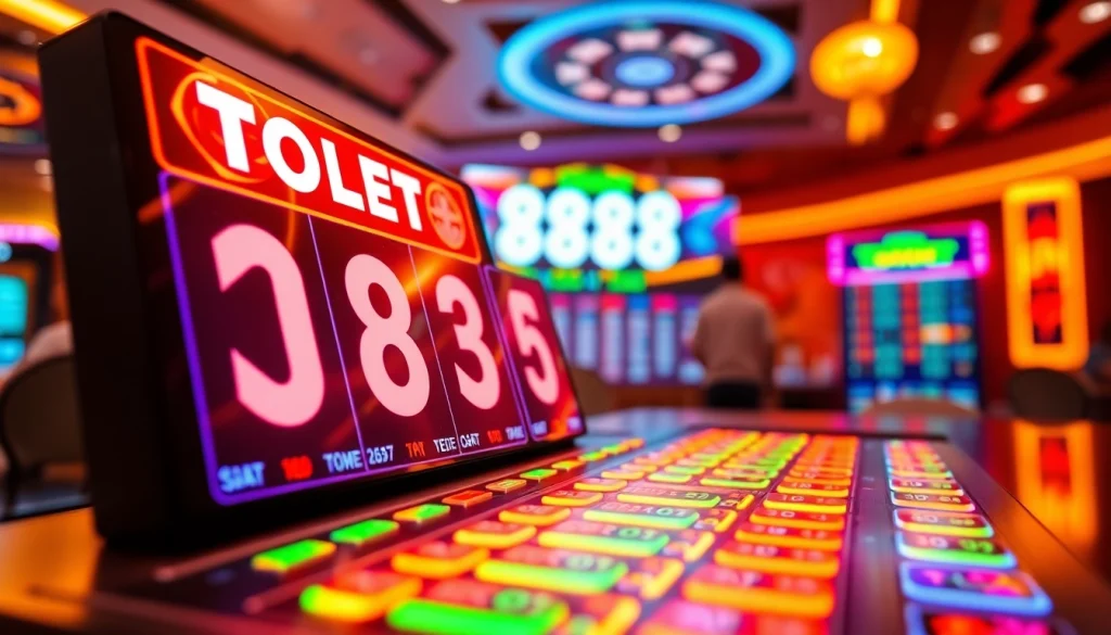 Menggambarkan suasana bermain togel online yang seru dan menarik dengan antarmuka yang interaktif.