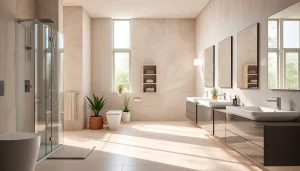 Erleben Sie die eleganten Produkte von sonni sanitär in einem stilvollen Badezimmer mit modernen Duschen.