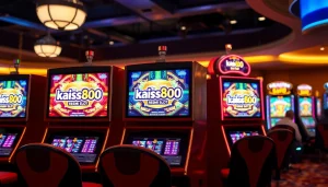 Permainan kaisar800 resmi slot dengan nuansa kasino yang menarik dan cerah.