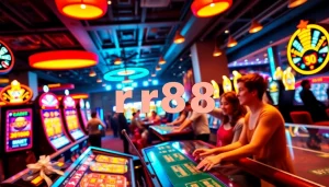 Engaging players at an online casino using the rr88 link in a vibrant, lively environment.
