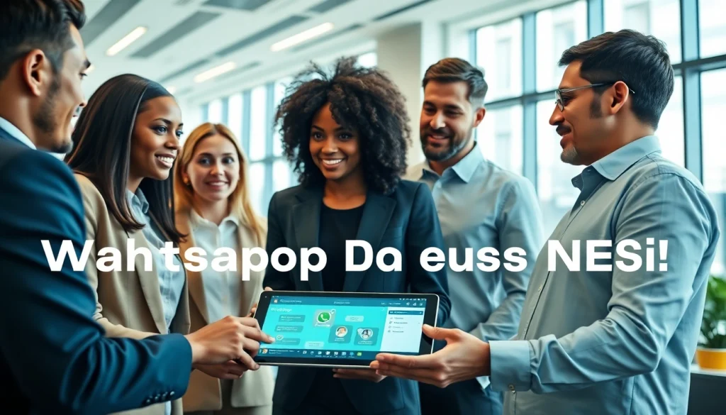 Explore the features of WhatsApp Business API with a dynamic business team collaboration in an office