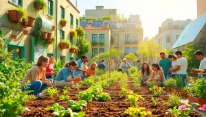 Engage with sustainability at https://www.unsustainablemagazine.com through communal urban gardening.