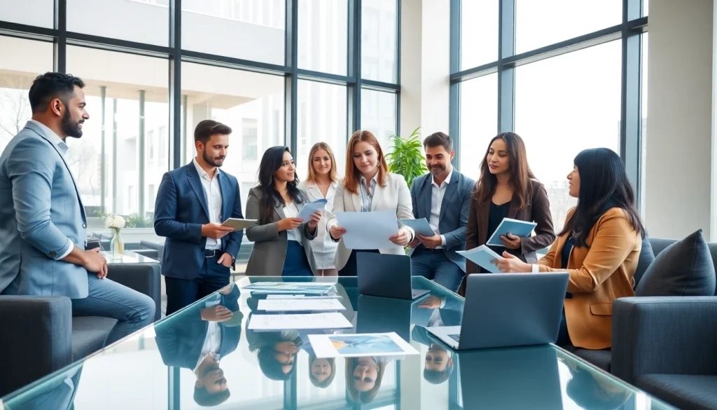 Quickplus Business Consultants actively collaborating in a professional office environment.