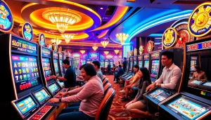 Celebrate exciting wins at slot bet kecil with dynamic casino gameplay and diverse players enjoying their experience.