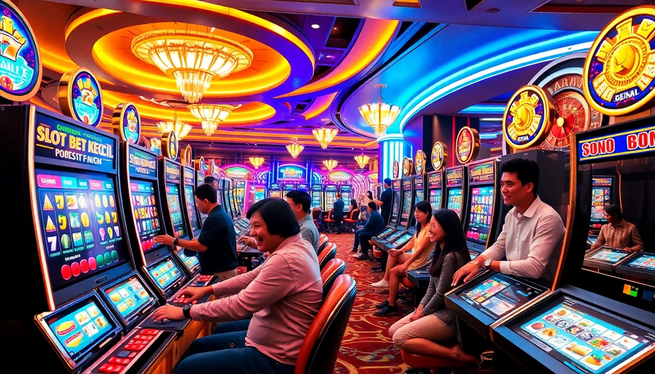 Celebrate exciting wins at slot bet kecil with dynamic casino gameplay and diverse players enjoying their experience.