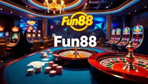 Experience thrilling gameplay at Fun88's elegant casino scene with vibrant games and modern betting platforms.